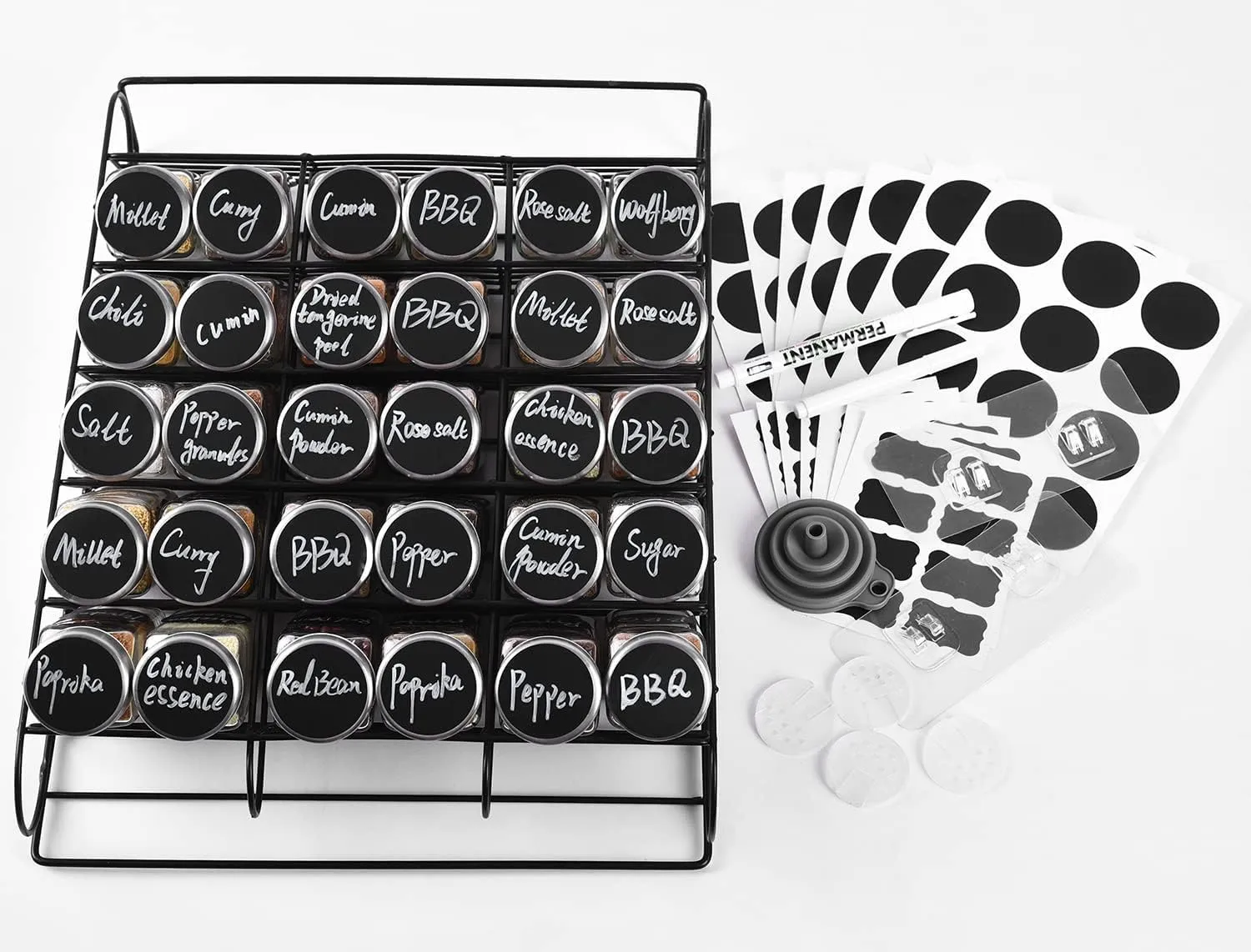 12 Round Spice Jars, 4 oz Seasoning Containers with Airtight Stainless Steel Caps and Shaker lids,Round Seasoning Containers and Spices Container Set.…