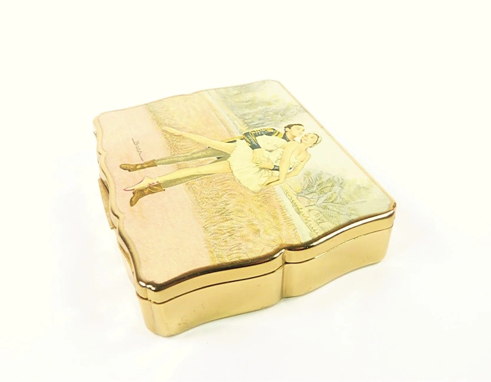 1950s Stratton Ballet Themed Musical Powder Box