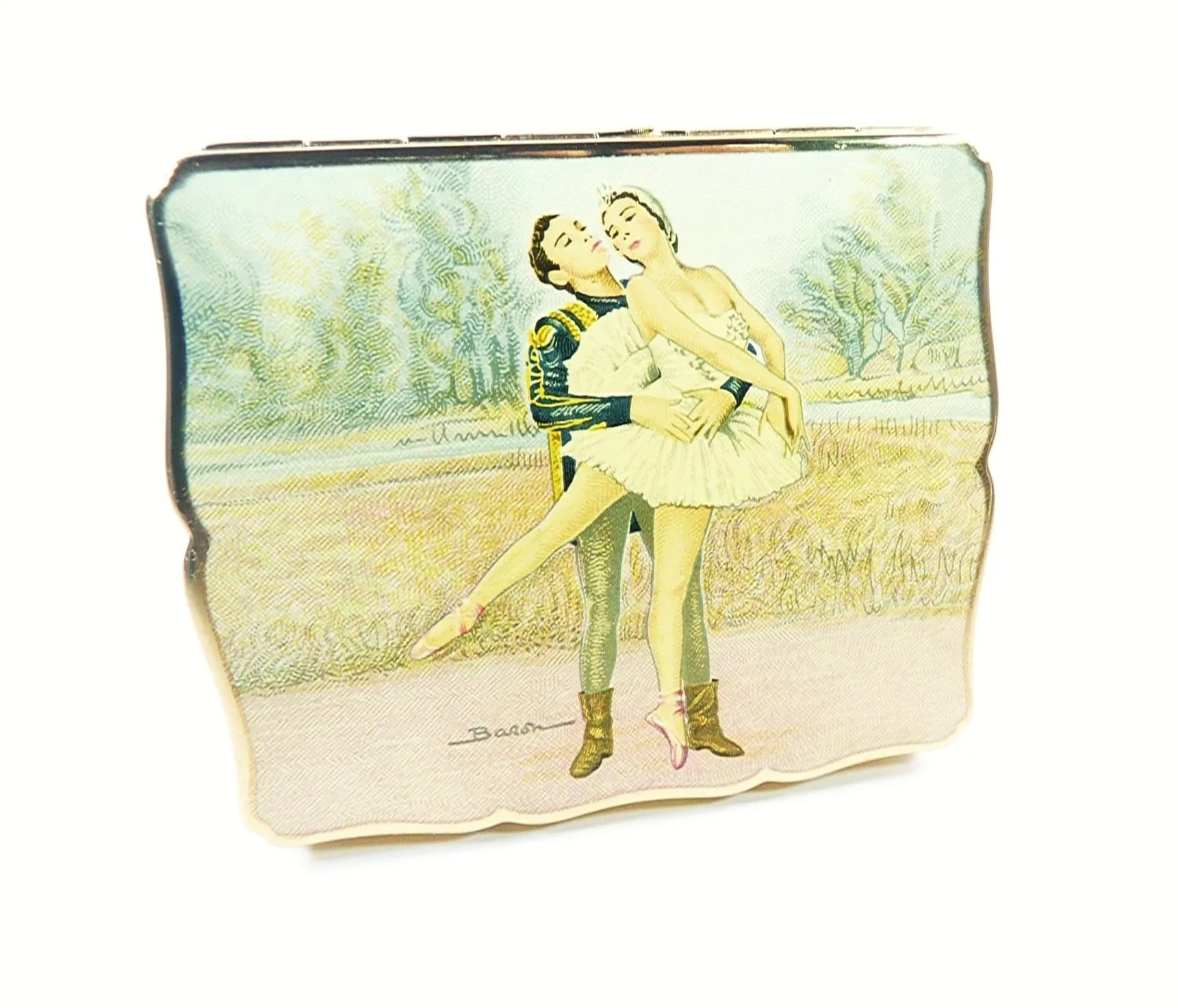 1950s Stratton Ballet Themed Musical Powder Box