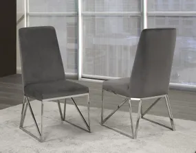 2, 4 or 6 Grey Rich Fabric Dining Chairs- Model #2014B