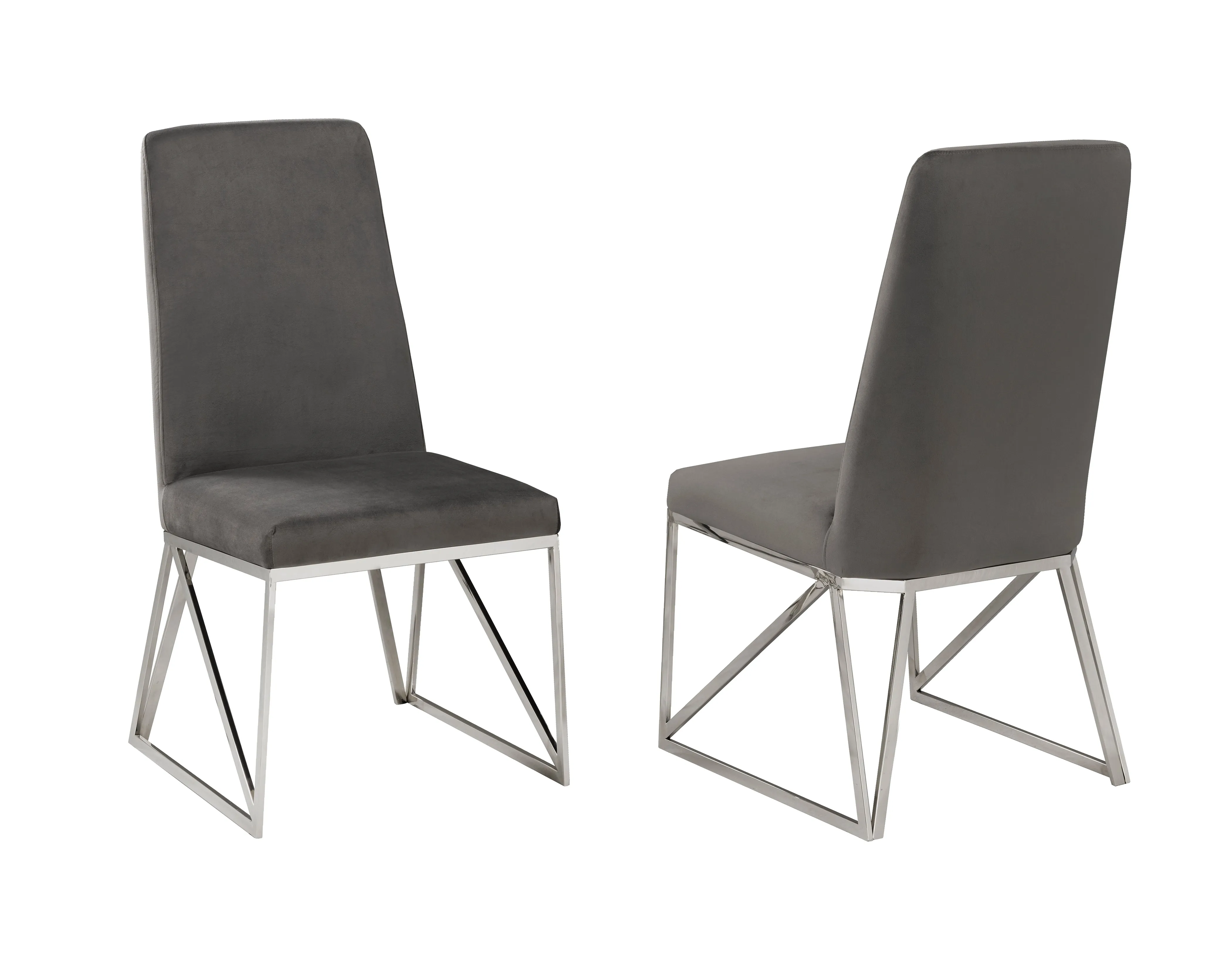 2, 4 or 6 Grey Rich Fabric Dining Chairs- Model #2014B