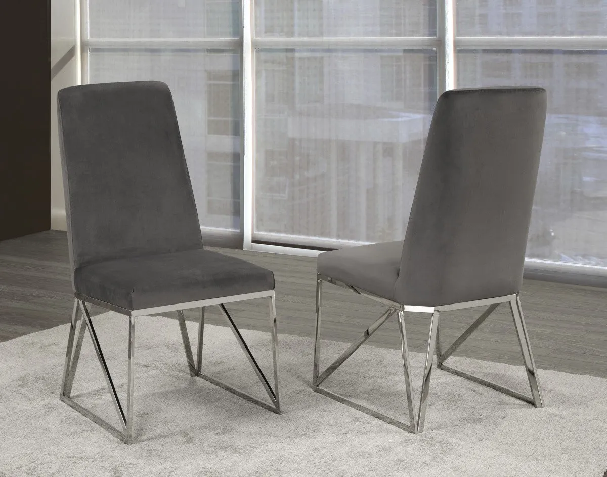2, 4 or 6 Grey Rich Fabric Dining Chairs- Model #2014B