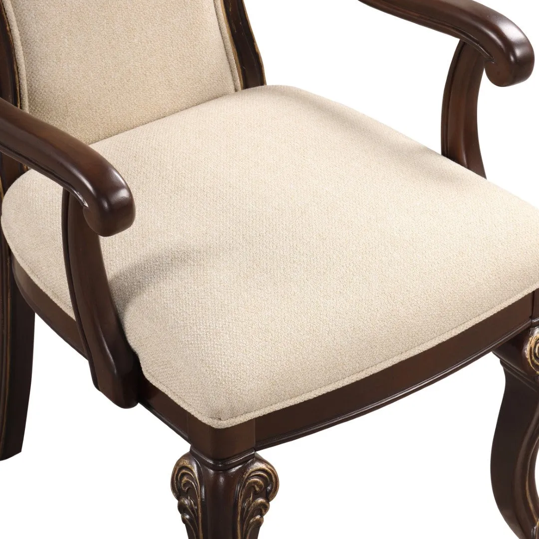2 Beige/Brown Arm Chairs: Comfortable, Stylish & Durable | 22.48 x 26.85 x 45.71