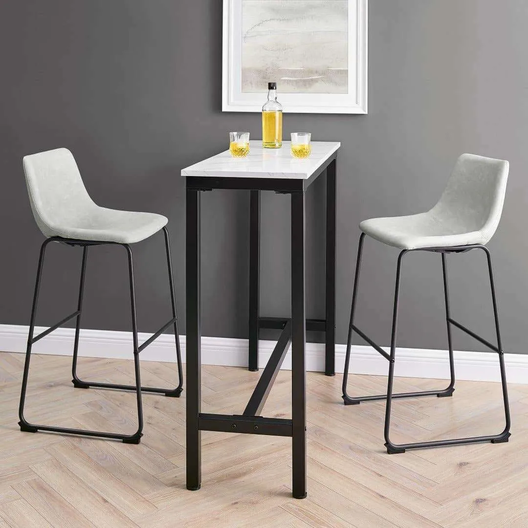 30" Industrial Faux Leather Barstools - Comfortable Seating Set for Urban Style Kitchens & Bars