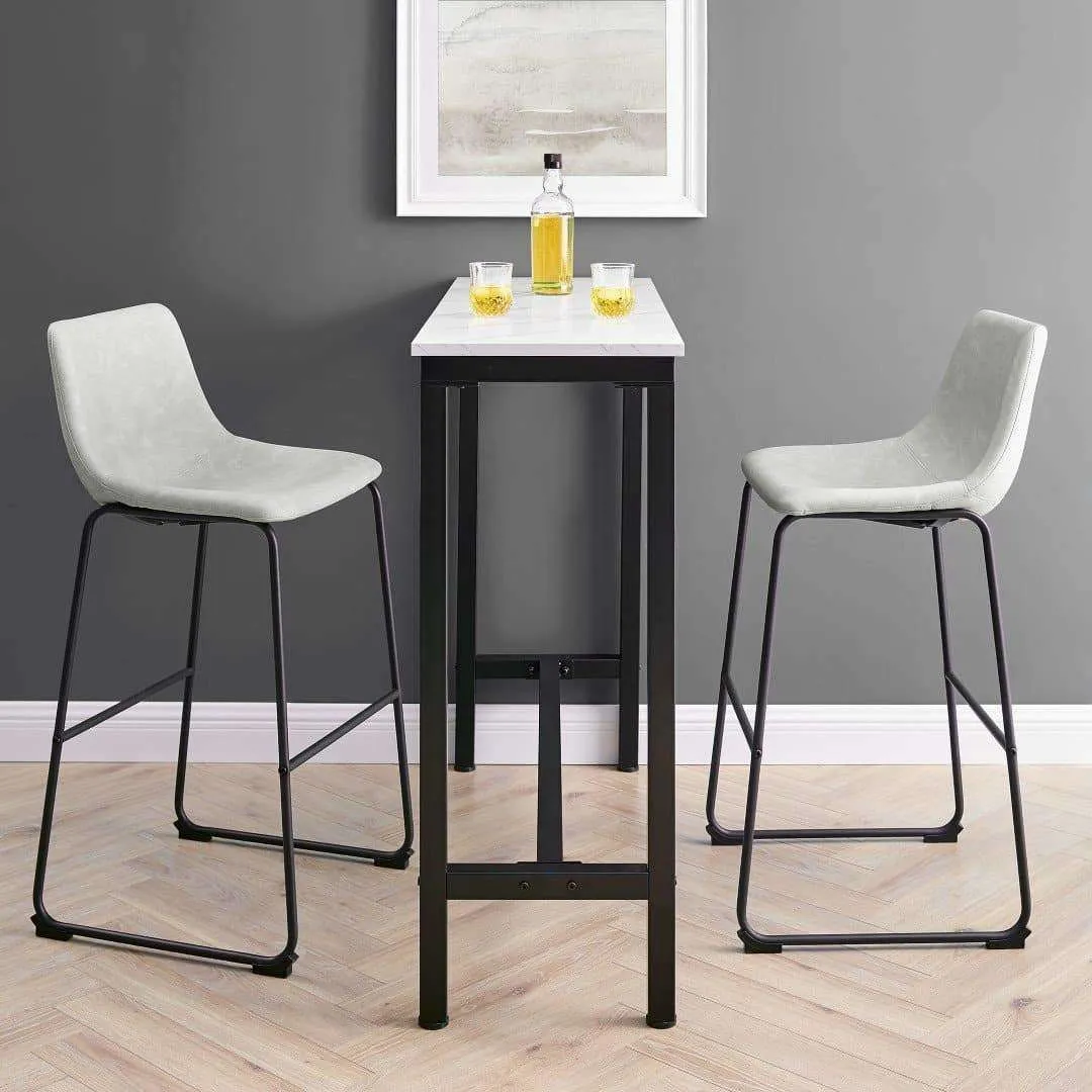30" Industrial Faux Leather Barstools - Comfortable Seating Set for Urban Style Kitchens & Bars