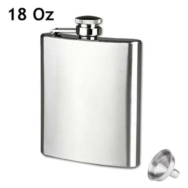 4 5 6 7 8 9 10 18 OZ Stainless Steel Hip Flask with Funnel Liquor Whisky Outdoor Portable Pocket Flasks Alcohol Bottle heupfles