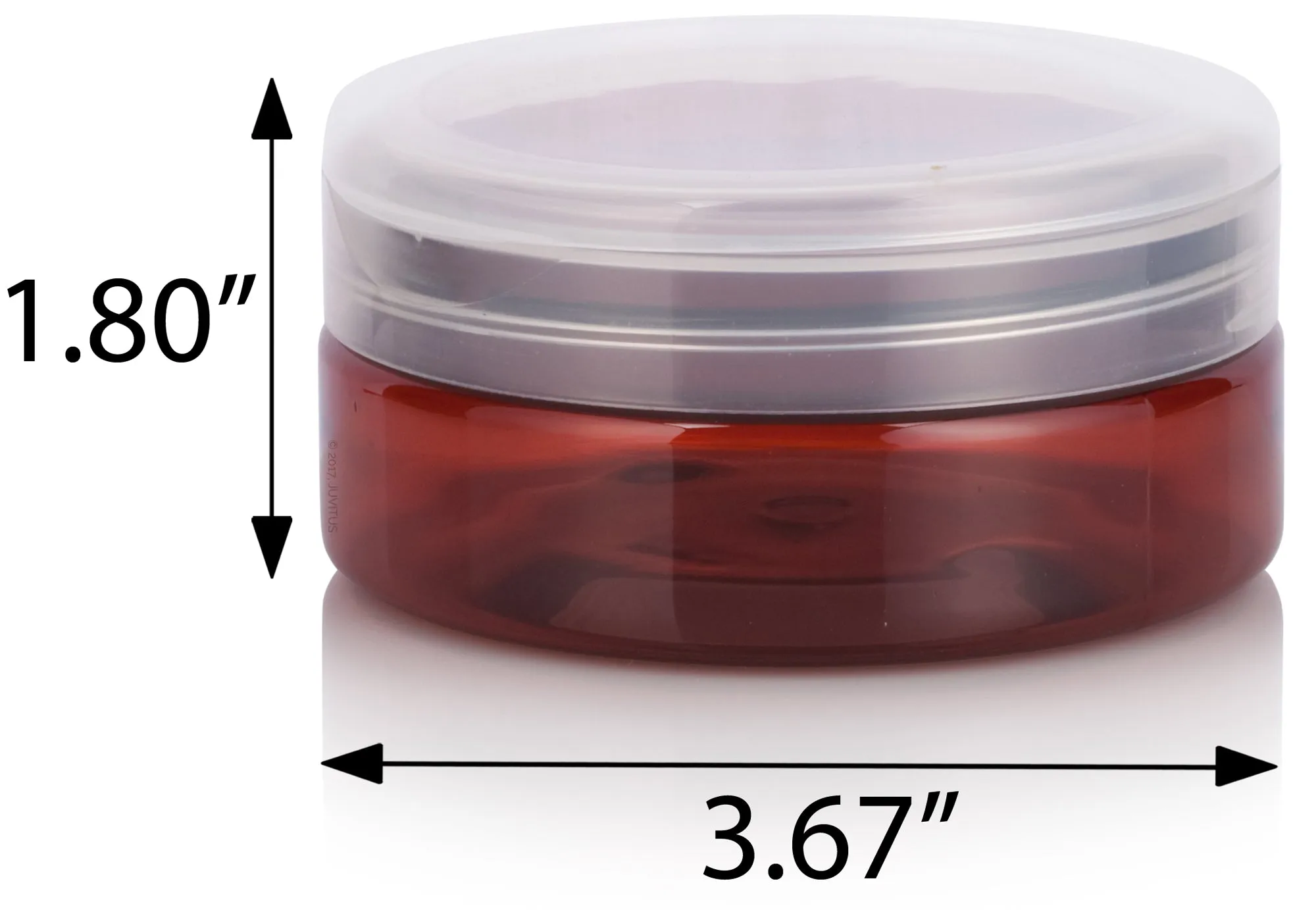 4 oz Amber Plastic Extra Low Profile Jar with Clear Flip Top Cap (12 Pack)