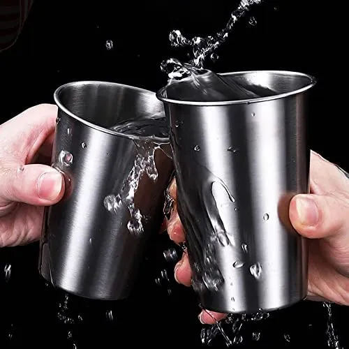 5Pack Stainless Steel Pint Cups Shatterproof Cup