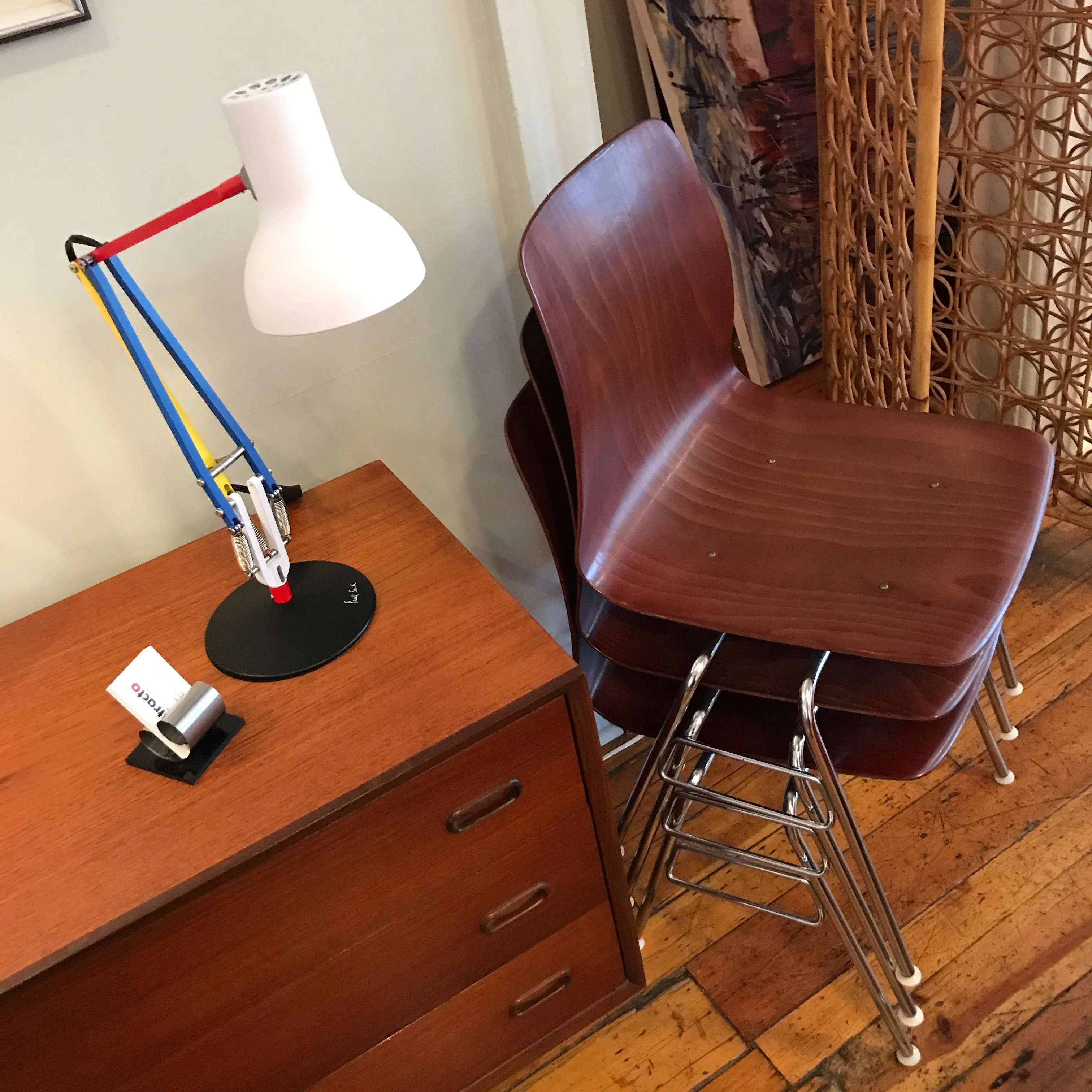 6 Pagholz Stacking Chairs