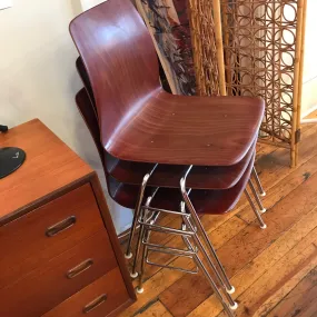 6 Pagholz Stacking Chairs