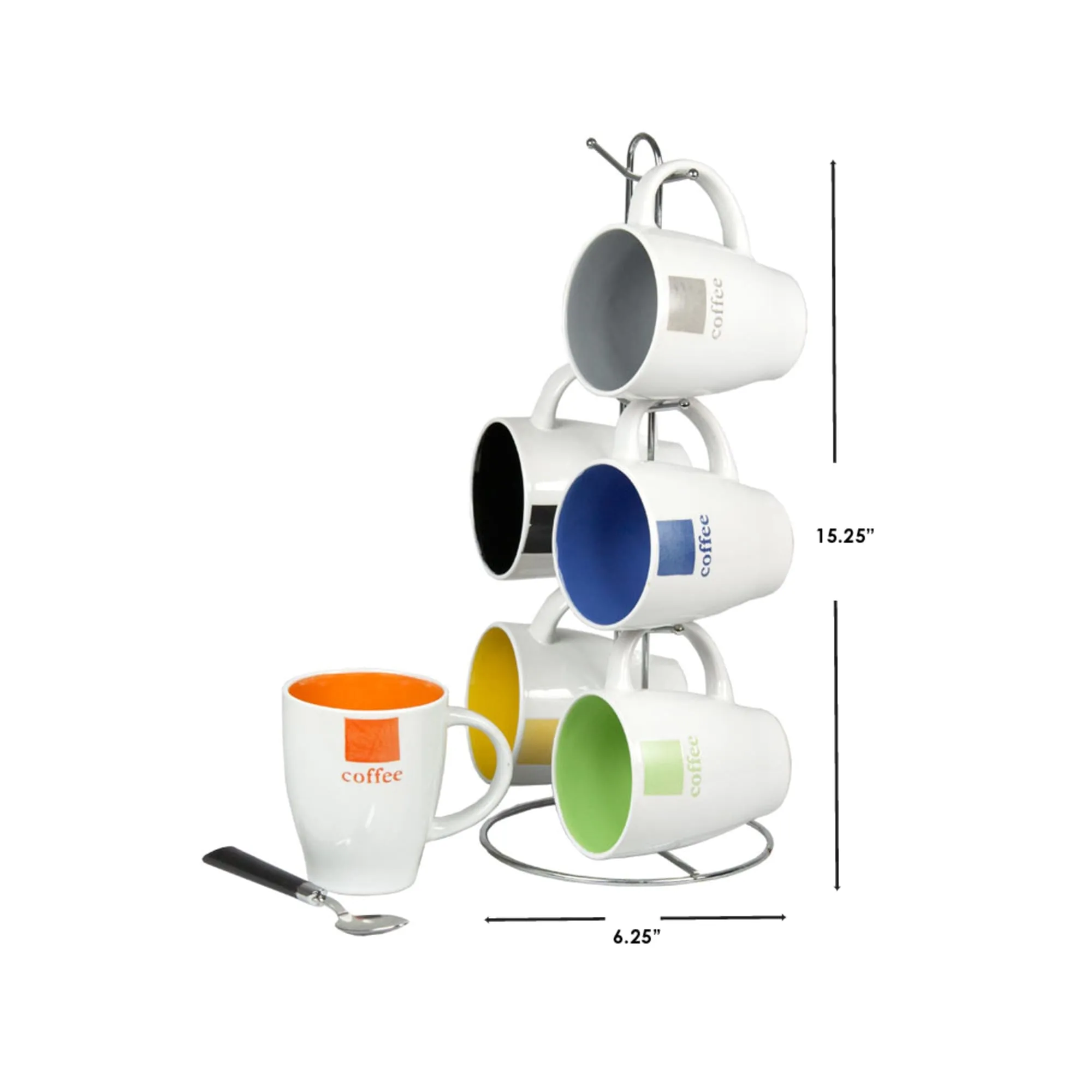 6 Piece Mug Set with Stand