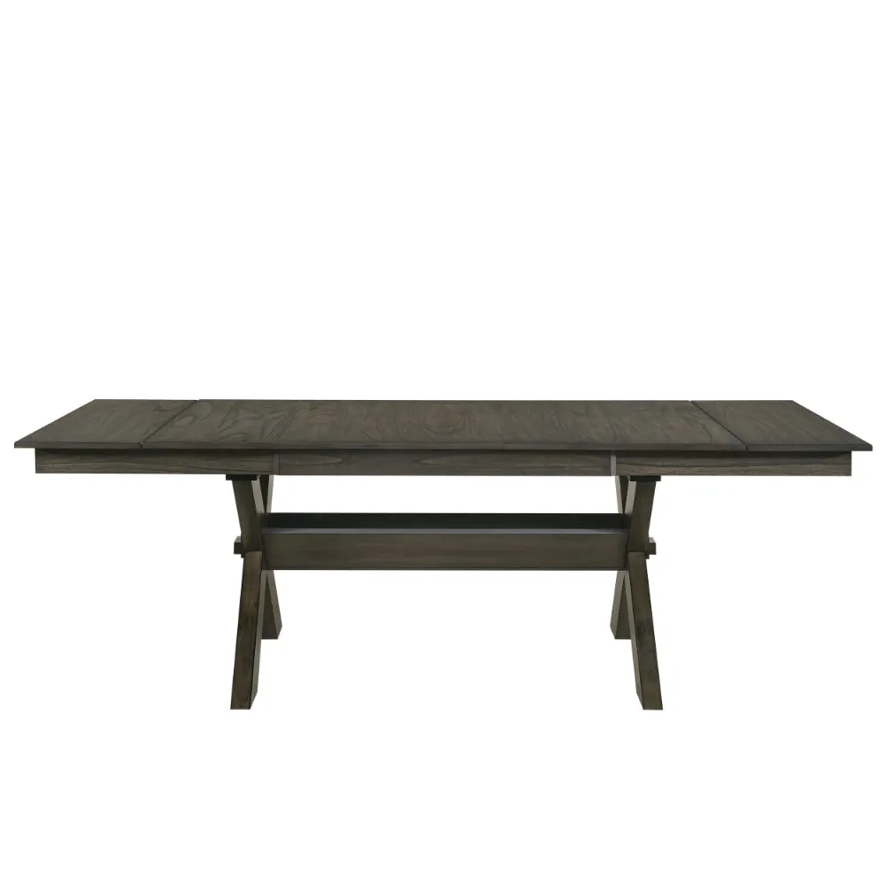 67-95 Inch Extendable Dining Table, Crossed Trestle Base, Rustic Brown By Casagear Home