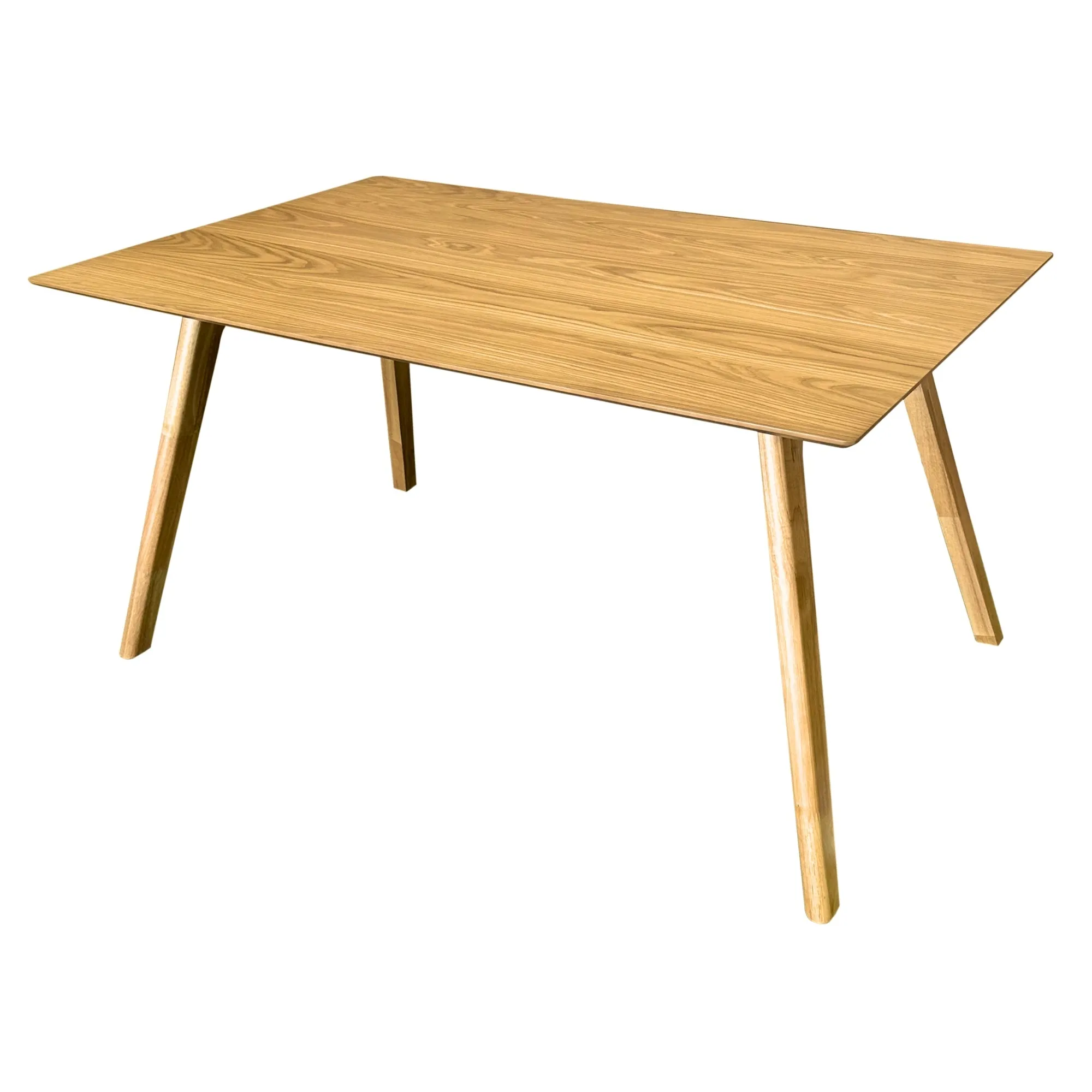 7pc Natural Oak Dining Set, Solid Wood, Fabric Chairs