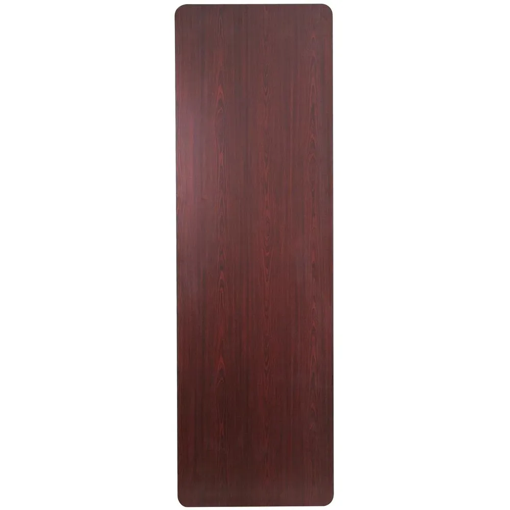 8-Foot High Pressure Mahogany Laminate Folding Banquet Table By Flash Furniture