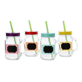 Adrien Lewis - Goya Glass Jars with Straws, Set of 4