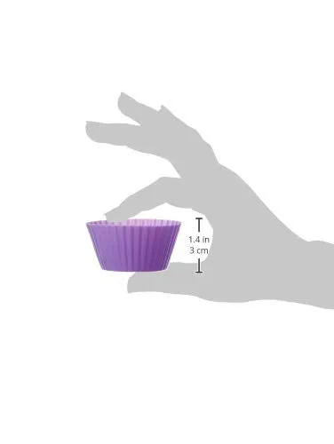 Amazon Brand - Solimo Silicone Baking Cup, Set of 12, Multicolour