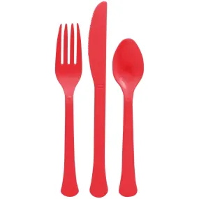 Apple Red Plastic Cutlery, 24 Count