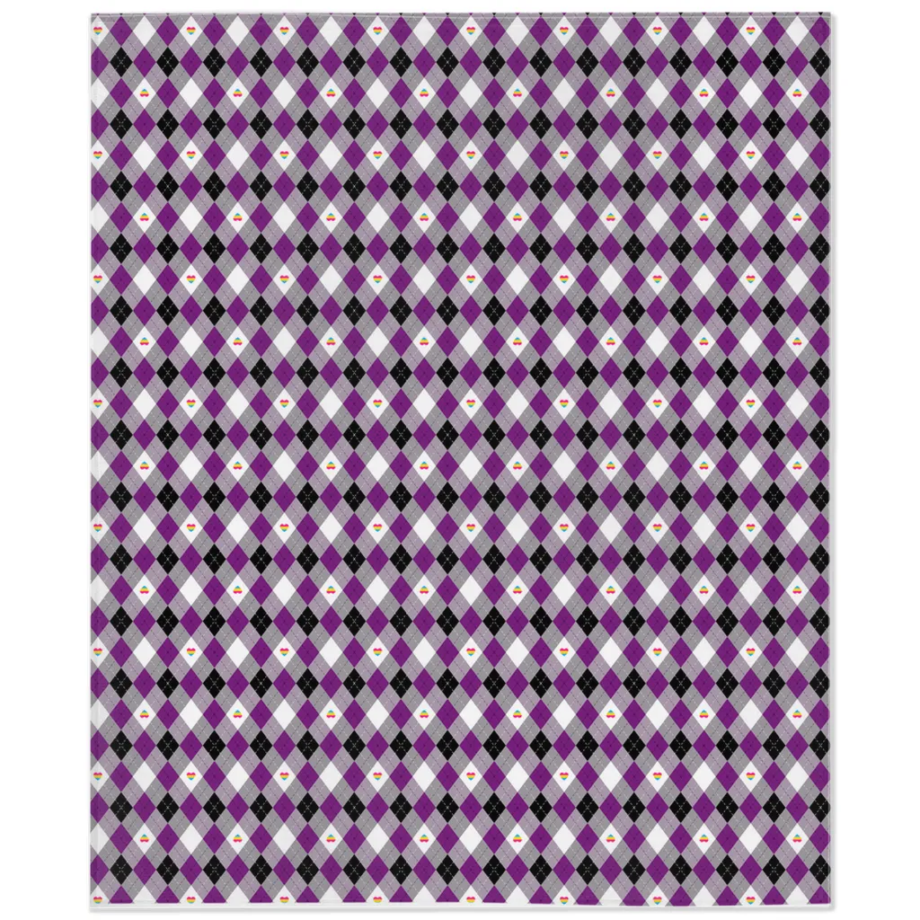 Asexual Panromantic Argyle Pride Minky Blankets