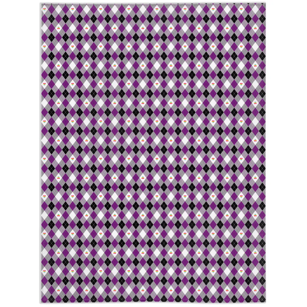 Asexual Panromantic Argyle Pride Minky Blankets