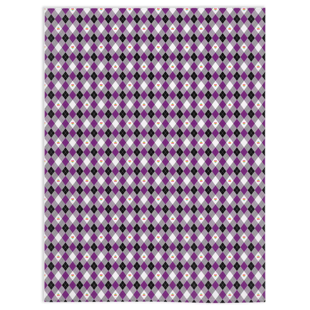 Asexual Panromantic Argyle Pride Minky Blankets