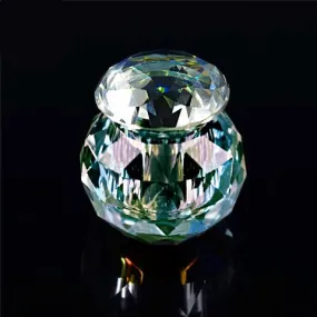 Aurora Crystal Glass Jar 10ml - Round with Diamond Lid