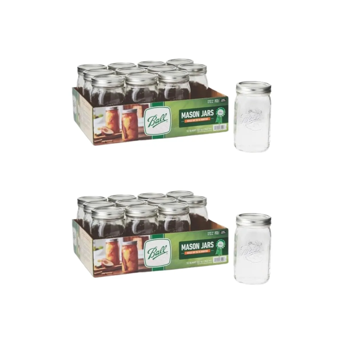 Ball: Wide Mouth Pint Glass Mason Jar with Lids and Bands