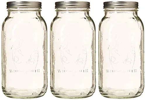 Ball: Wide Mouth Pint Glass Mason Jar with Lids and Bands