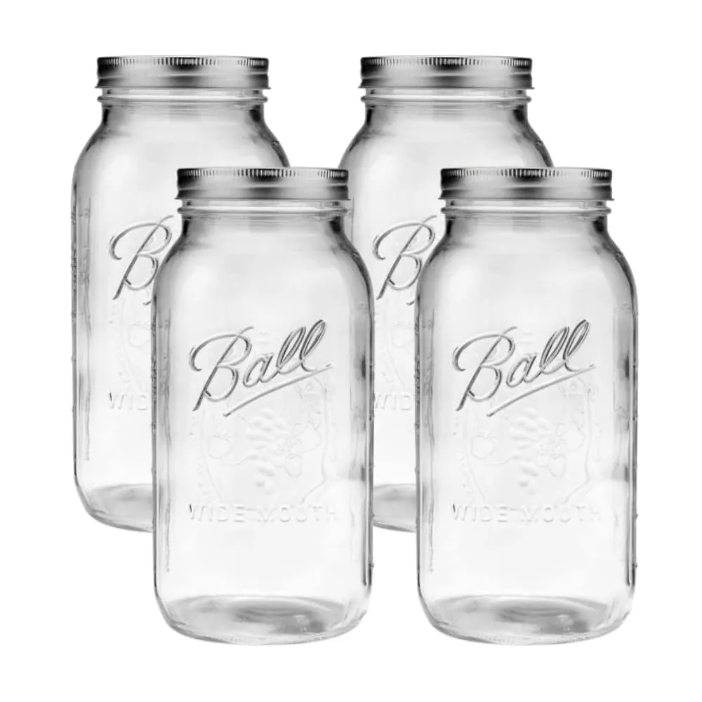 Ball: Wide Mouth Pint Glass Mason Jar with Lids and Bands