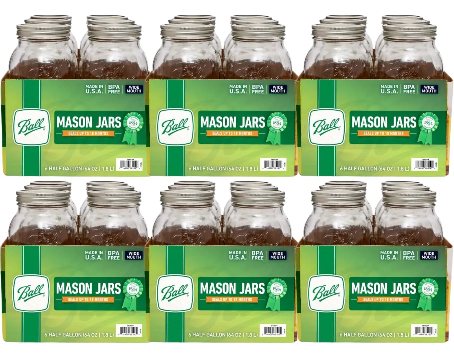 Ball: Wide Mouth Pint Glass Mason Jar with Lids and Bands
