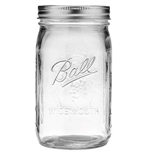 Ball: Wide Mouth Pint Glass Mason Jar with Lids and Bands