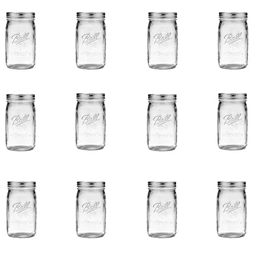 Ball: Wide Mouth Pint Glass Mason Jar with Lids and Bands