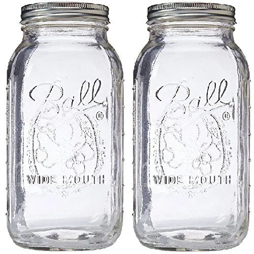 Ball: Wide Mouth Pint Glass Mason Jar with Lids and Bands