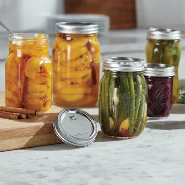 Ball: Wide Mouth Pint Glass Mason Jar with Lids and Bands