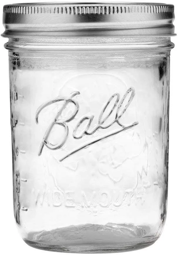Ball: Wide Mouth Pint Glass Mason Jar with Lids and Bands