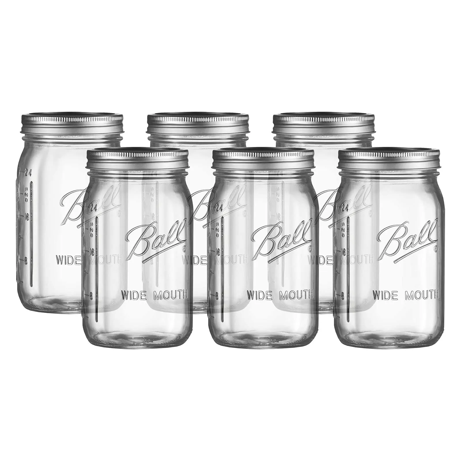 Ball: Wide Mouth Pint Glass Mason Jar with Lids and Bands
