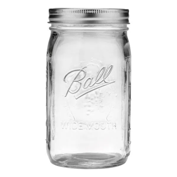 Ball: Wide Mouth Pint Glass Mason Jar with Lids and Bands