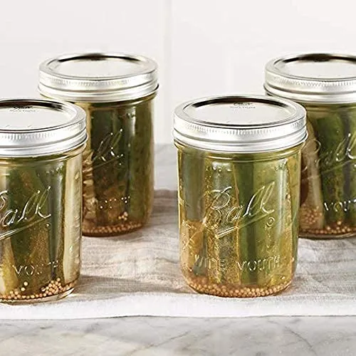 Ball: Wide Mouth Pint Glass Mason Jar with Lids and Bands