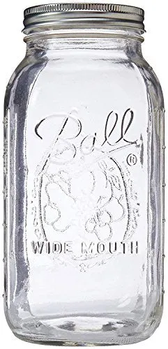 Ball: Wide Mouth Pint Glass Mason Jar with Lids and Bands