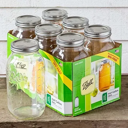 Ball: Wide Mouth Pint Glass Mason Jar with Lids and Bands