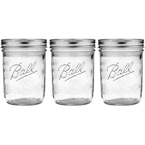 Ball: Wide Mouth Pint Glass Mason Jar with Lids and Bands