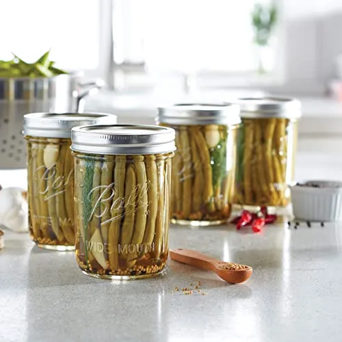 Ball: Wide Mouth Pint Glass Mason Jar with Lids and Bands