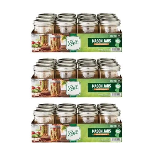 Ball: Wide Mouth Pint Glass Mason Jar with Lids and Bands