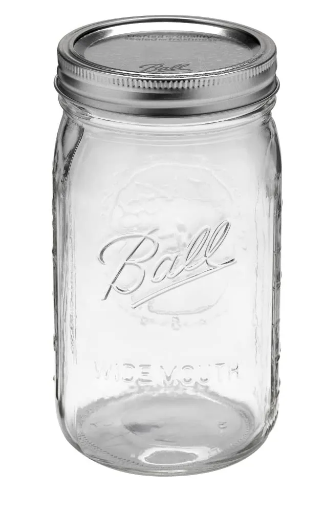 Ball: Wide Mouth Pint Glass Mason Jar with Lids and Bands