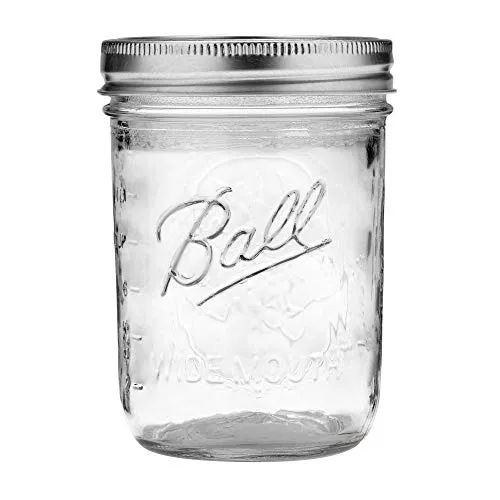 Ball: Wide Mouth Pint Glass Mason Jar with Lids and Bands