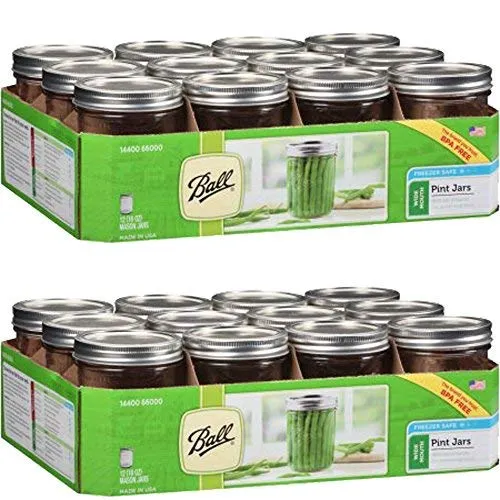 Ball: Wide Mouth Pint Glass Mason Jar with Lids and Bands