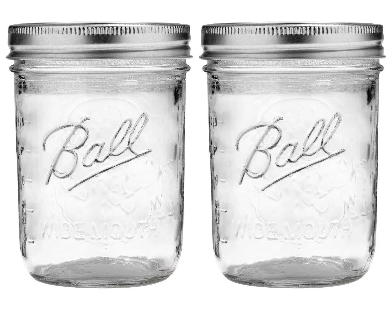 Ball: Wide Mouth Pint Glass Mason Jar with Lids and Bands