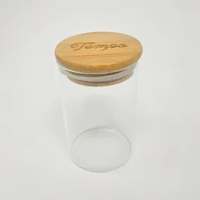 Bamboo Round Glass Airtight Storage Jar (300ml)