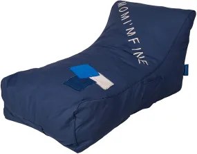 Bean Bag Chair - Floor Chair Couch Lazy Lounger Memory Foam Sofa with Dirt-Proof Oxford Fabric&Side Pocket for Kids Age 2 and Up,MOM I'm FINE,Sea Blue