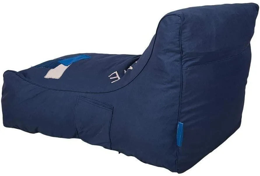 Bean Bag Chair - Floor Chair Couch Lazy Lounger Memory Foam Sofa with Dirt-Proof Oxford Fabric&Side Pocket for Kids Age 2 and Up,MOM I'm FINE,Sea Blue