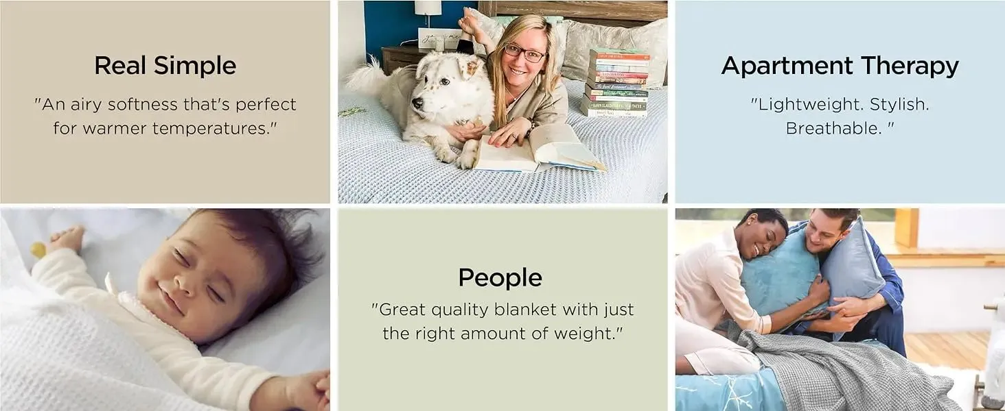 Bedsure 100% Cotton Waffle Weave Lightweight Blanket